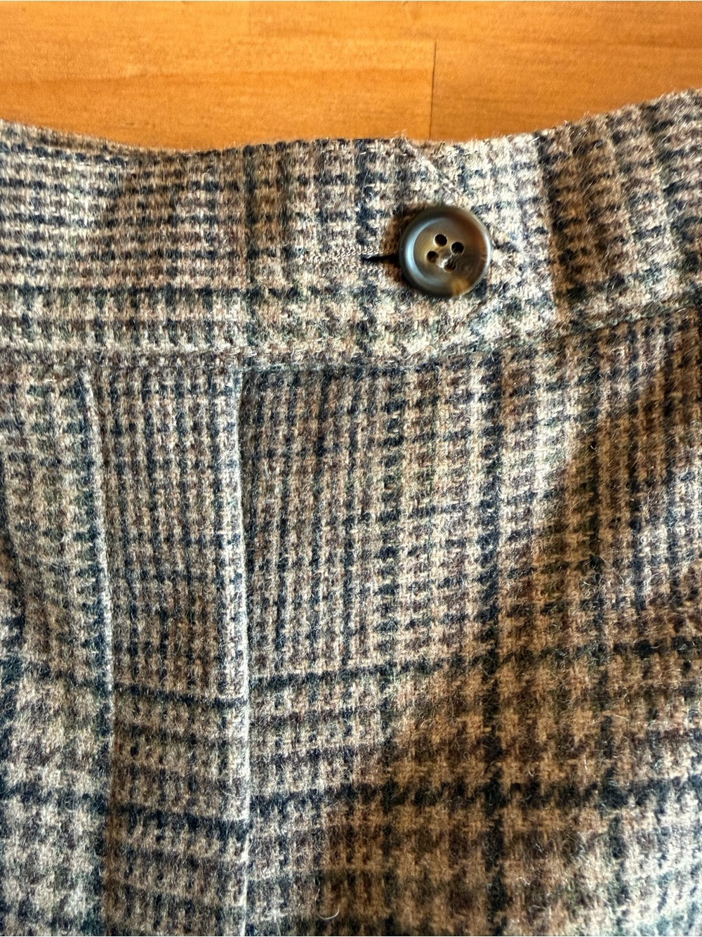 Vintage 90’s High-Waist Plaid Wide-Leg Trousers - Brown - Picture 6 of 10